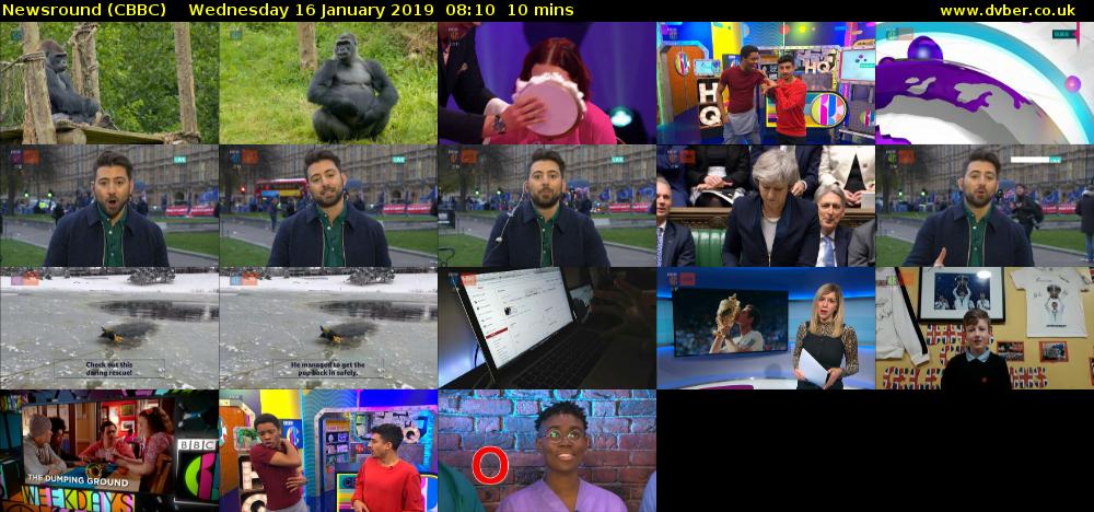 Newsround (CBBC) Wednesday 16 January 2019 08:10 - 08:20