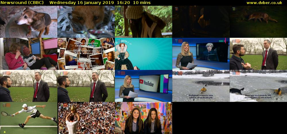 Newsround (CBBC) Wednesday 16 January 2019 16:20 - 16:30