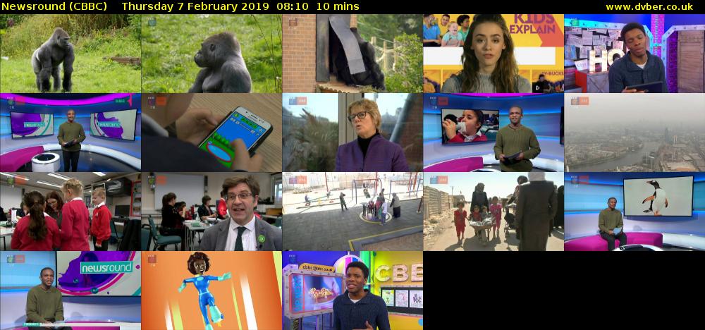Newsround (CBBC) Thursday 7 February 2019 08:10 - 08:20