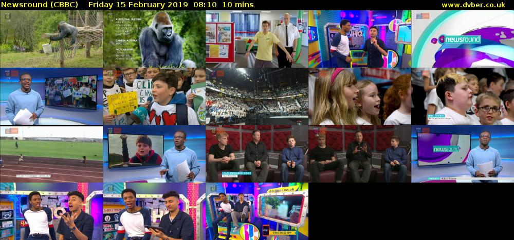 Newsround (CBBC) Friday 15 February 2019 08:10 - 08:20