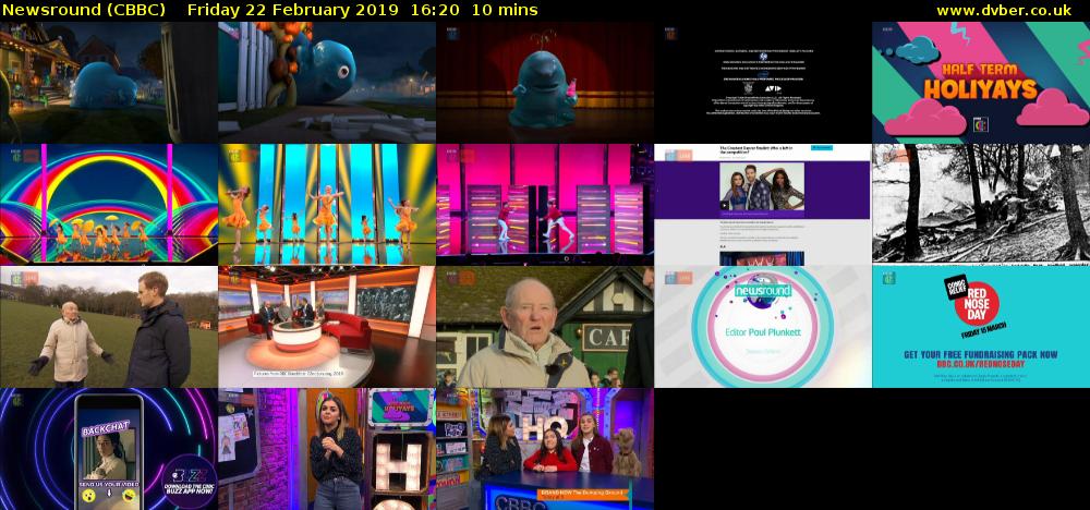 Newsround (CBBC) Friday 22 February 2019 16:20 - 16:30
