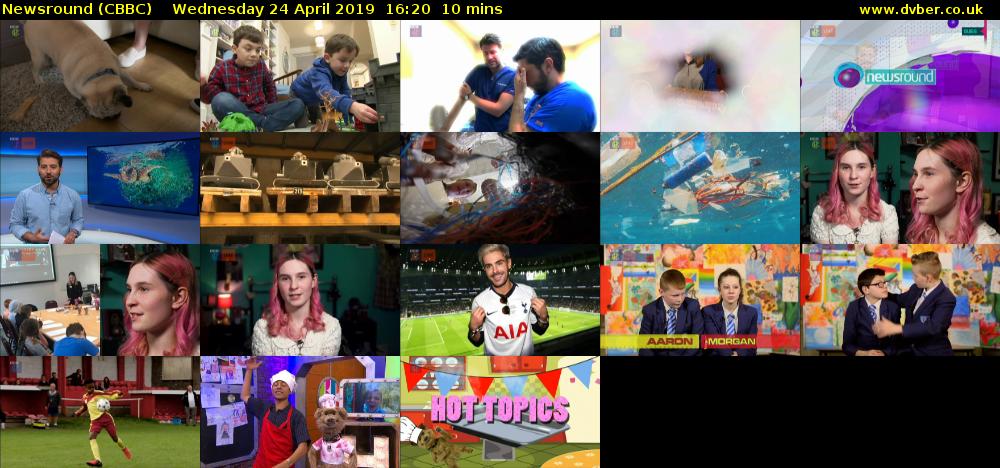 Newsround (CBBC) Wednesday 24 April 2019 16:20 - 16:30