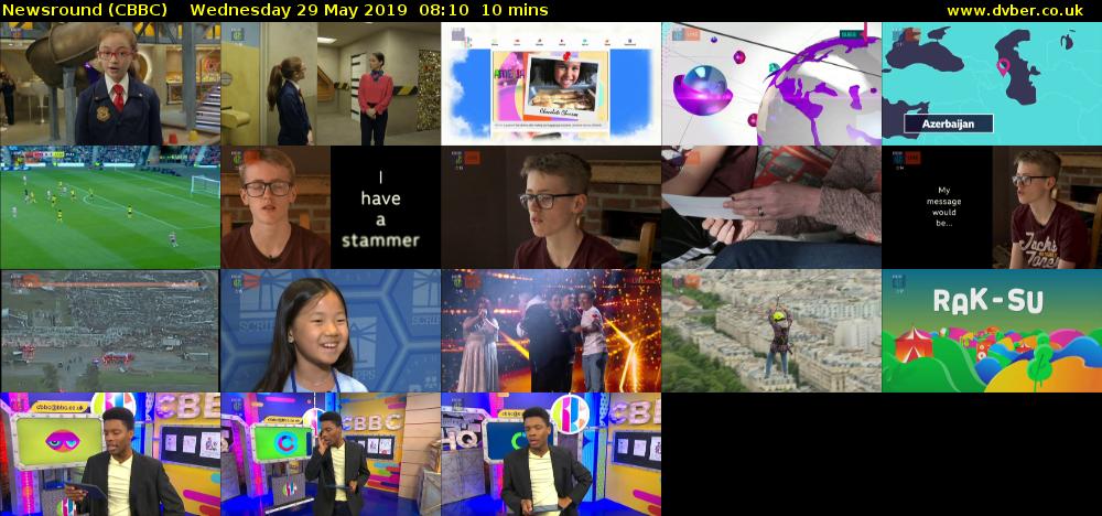 Newsround (CBBC) Wednesday 29 May 2019 08:10 - 08:20