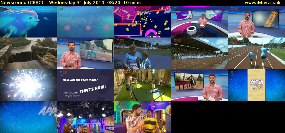 Newsround (CBBC) Wednesday 31 July 2019 08:20 - 08:30