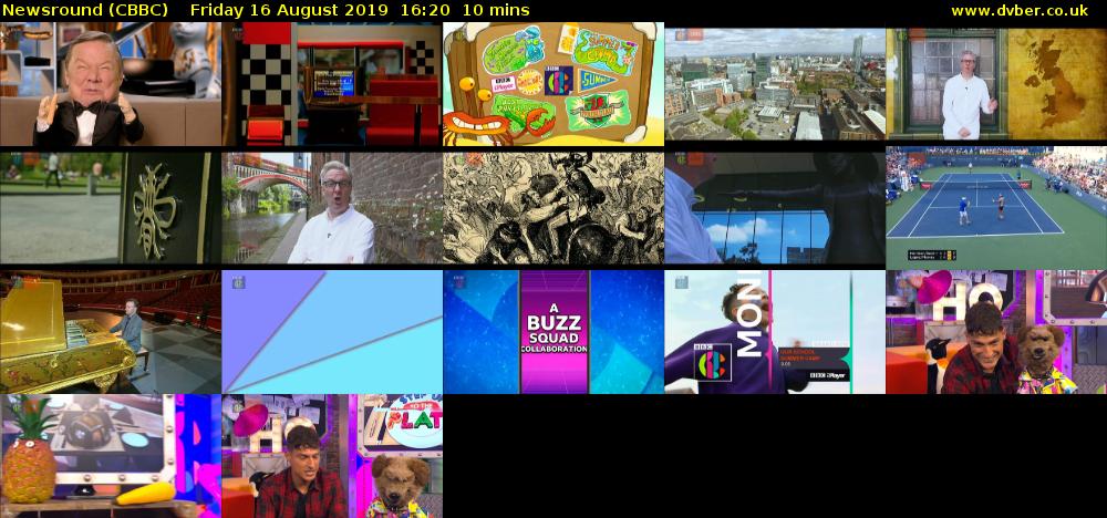 Newsround (CBBC) Friday 16 August 2019 16:20 - 16:30