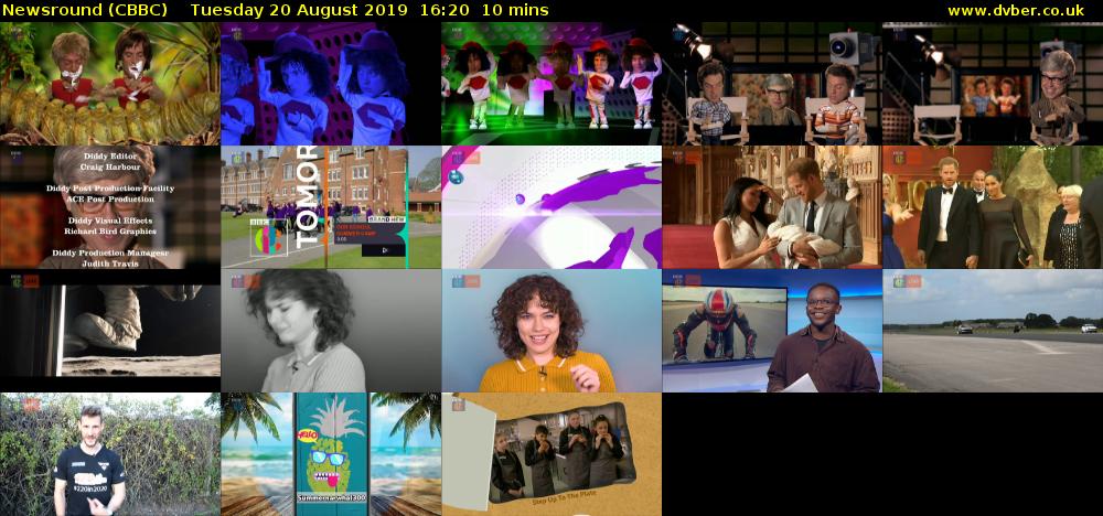 Newsround (CBBC) Tuesday 20 August 2019 16:20 - 16:30