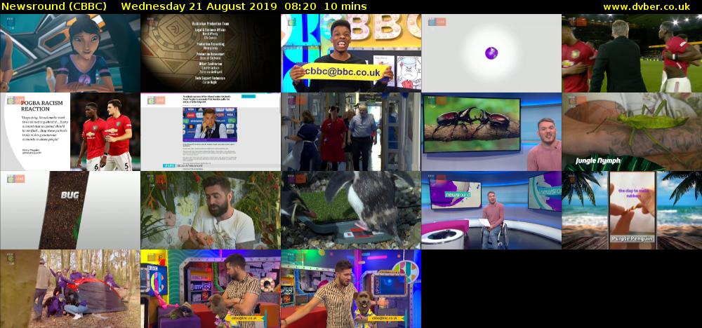 Newsround (CBBC) Wednesday 21 August 2019 08:20 - 08:30