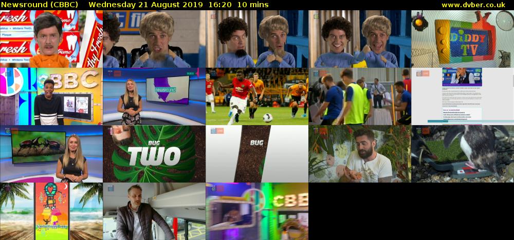 Newsround (CBBC) Wednesday 21 August 2019 16:20 - 16:30