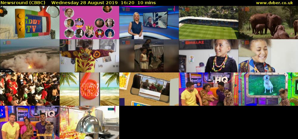 Newsround (CBBC) Wednesday 28 August 2019 16:20 - 16:30