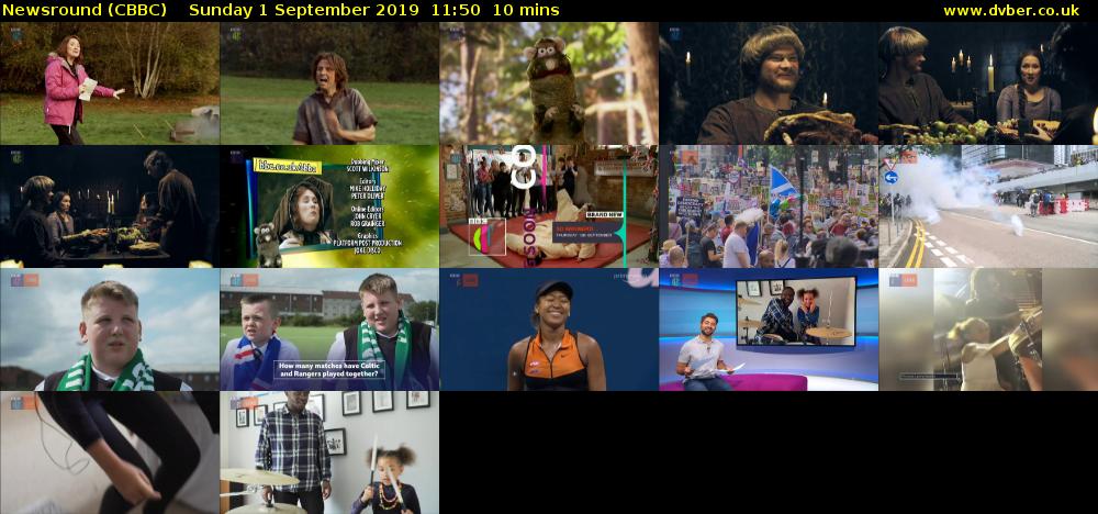 Newsround (CBBC) Sunday 1 September 2019 11:50 - 12:00