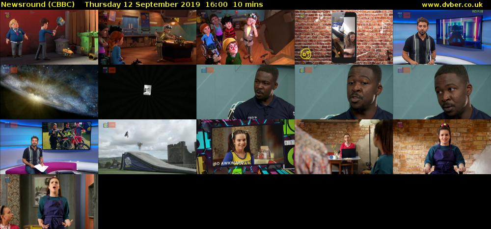 Newsround (CBBC) Thursday 12 September 2019 16:00 - 16:10