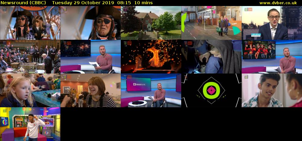 Newsround (CBBC) Tuesday 29 October 2019 08:15 - 08:25