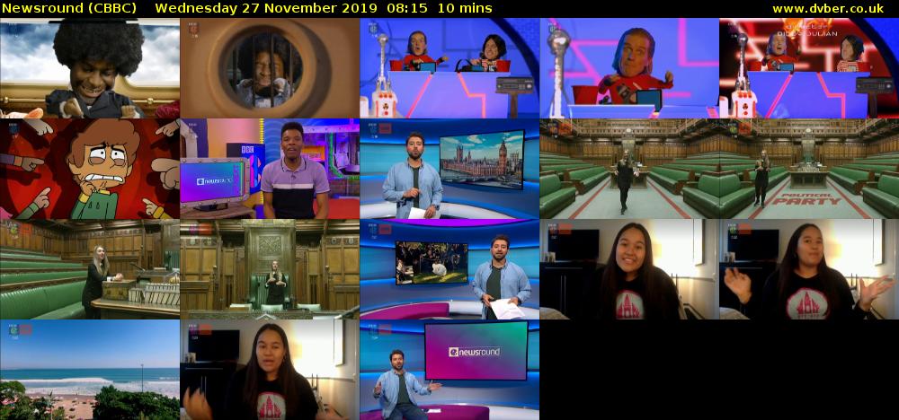 Newsround (CBBC) Wednesday 27 November 2019 08:15 - 08:25