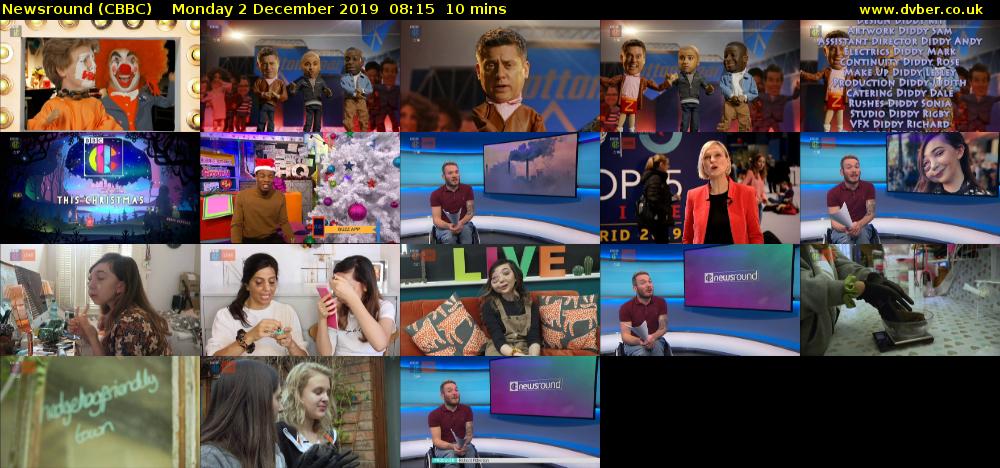 Newsround (CBBC) Monday 2 December 2019 08:15 - 08:25