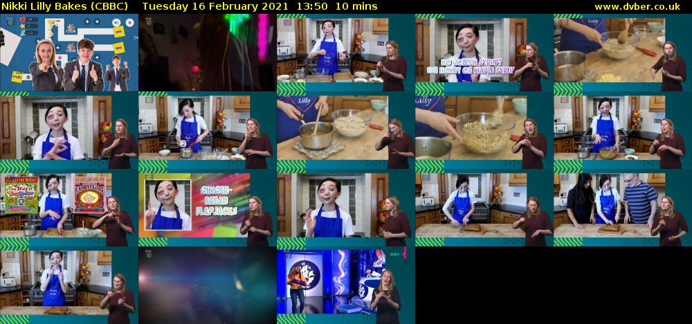 Nikki Lilly Bakes (CBBC) Tuesday 16 February 2021 13:50 - 14:00
