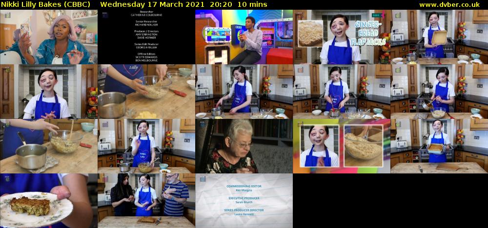 Nikki Lilly Bakes (CBBC) Wednesday 17 March 2021 20:20 - 20:30