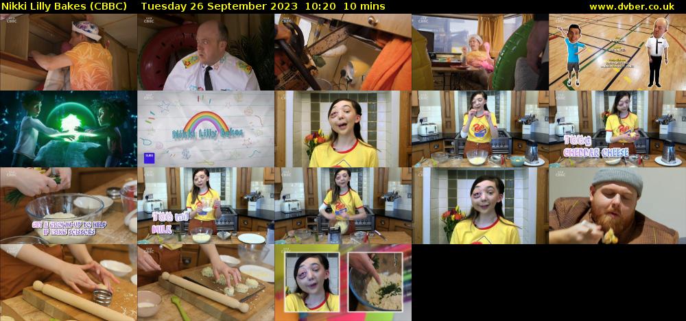 Nikki Lilly Bakes (CBBC) Tuesday 26 September 2023 10:20 - 10:30
