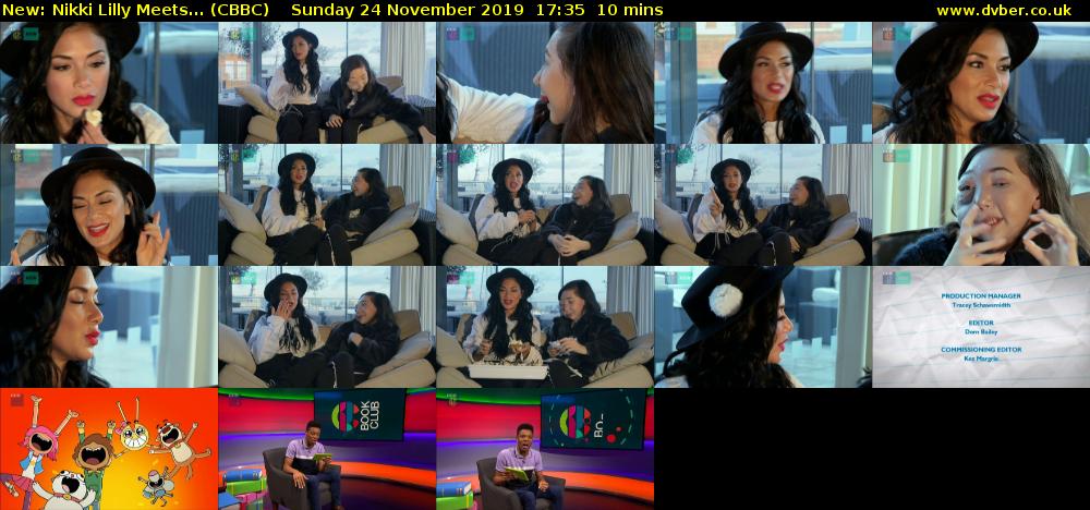Nikki Lilly Meets... (CBBC) Sunday 24 November 2019 17:35 - 17:45