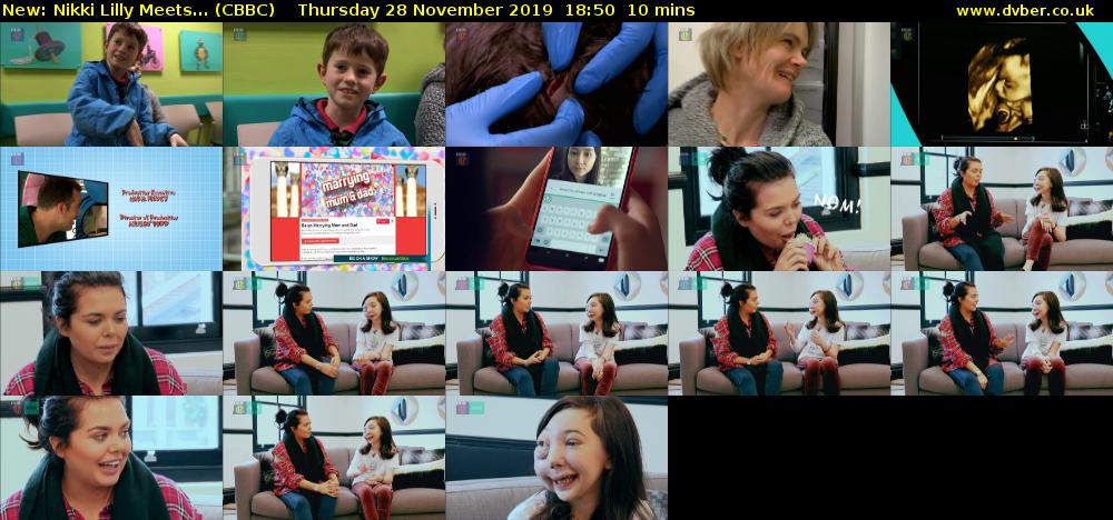 Nikki Lilly Meets... (CBBC) Thursday 28 November 2019 18:50 - 19:00
