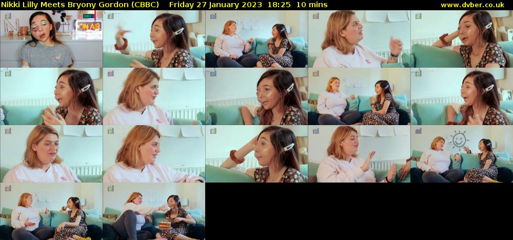 Nikki Lilly Meets Bryony Gordon (CBBC) Friday 27 January 2023 18:25 - 18:35