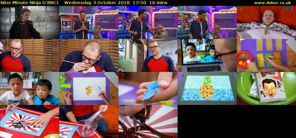 Nine Minute Ninja (CBBC) Wednesday 3 October 2018 17:50 - 18:00