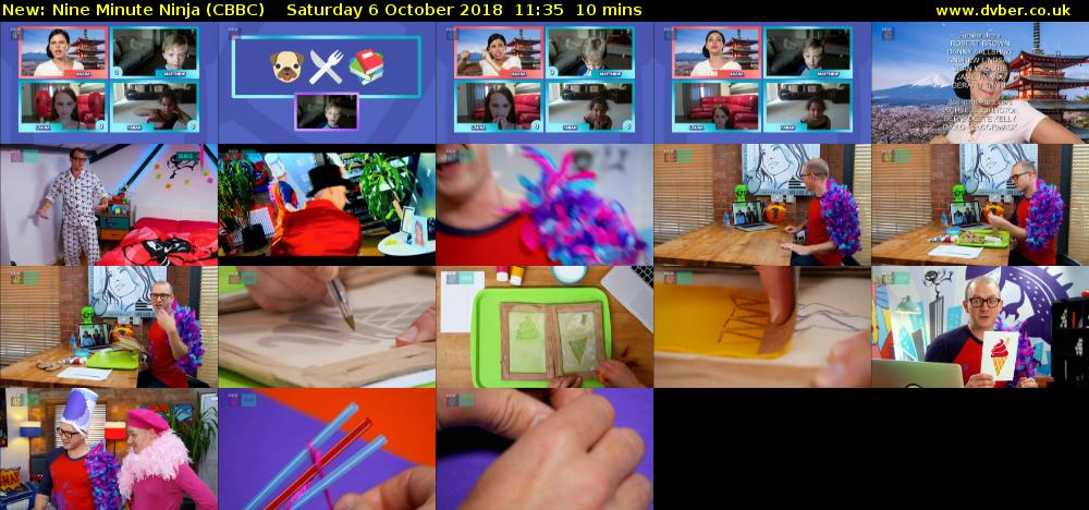Nine Minute Ninja (CBBC) Saturday 6 October 2018 11:35 - 11:45