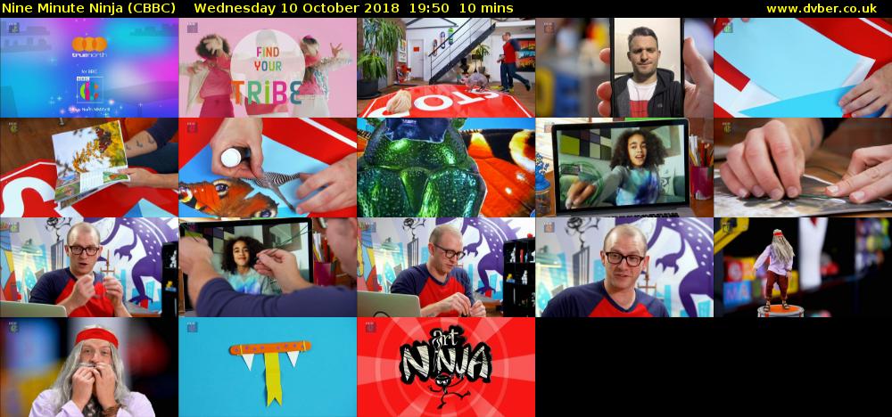 Nine Minute Ninja (CBBC) Wednesday 10 October 2018 19:50 - 20:00