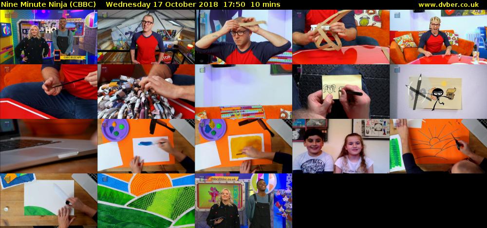 Nine Minute Ninja (CBBC) Wednesday 17 October 2018 17:50 - 18:00