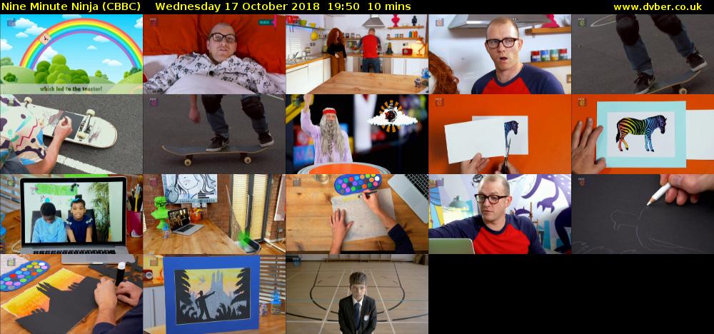 Nine Minute Ninja (CBBC) Wednesday 17 October 2018 19:50 - 20:00