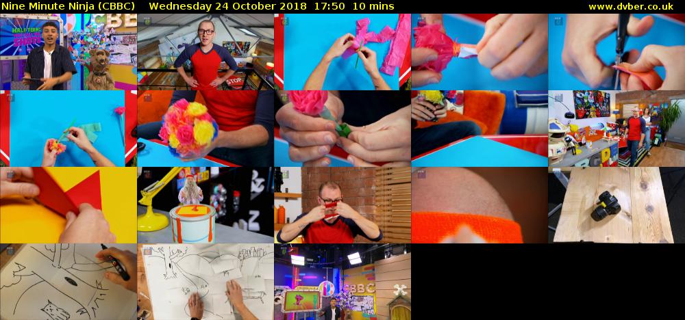 Nine Minute Ninja (CBBC) Wednesday 24 October 2018 17:50 - 18:00