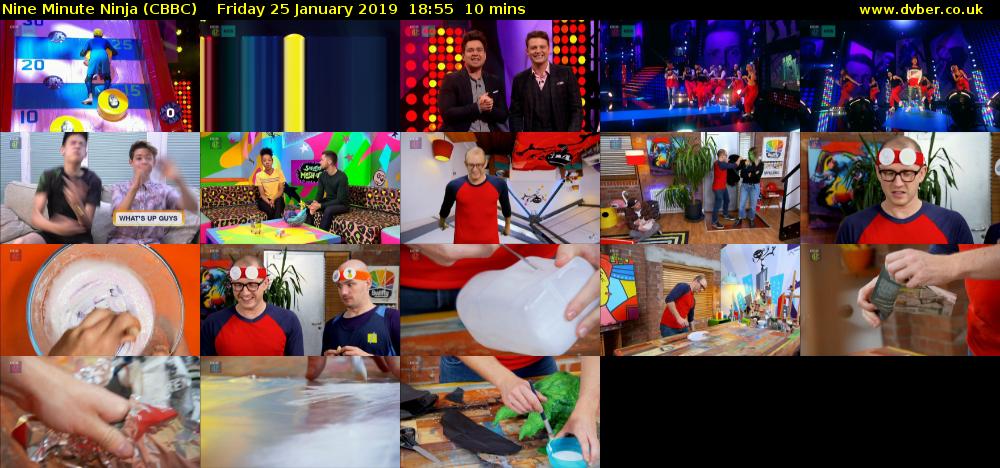 Nine Minute Ninja (CBBC) Friday 25 January 2019 18:55 - 19:05