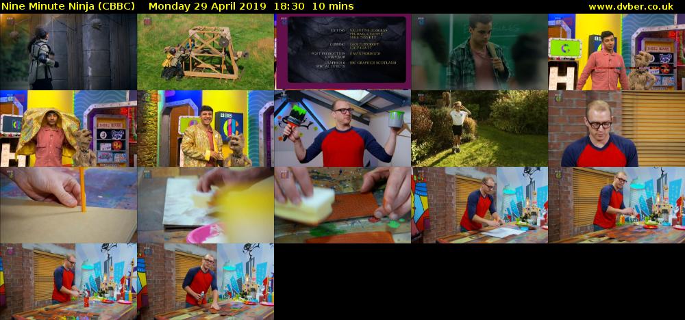 Nine Minute Ninja (CBBC) Monday 29 April 2019 18:30 - 18:40