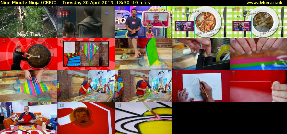 Nine Minute Ninja (CBBC) Tuesday 30 April 2019 18:30 - 18:40