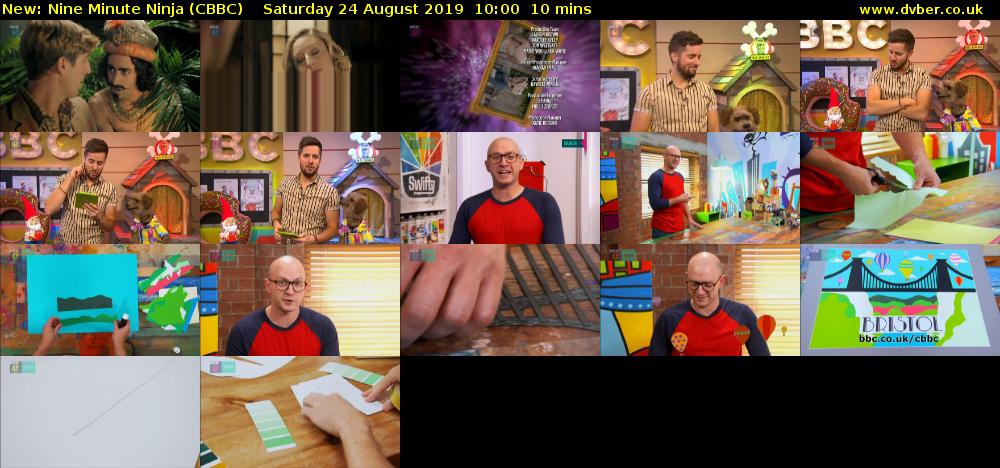 Nine Minute Ninja (CBBC) Saturday 24 August 2019 10:00 - 10:10