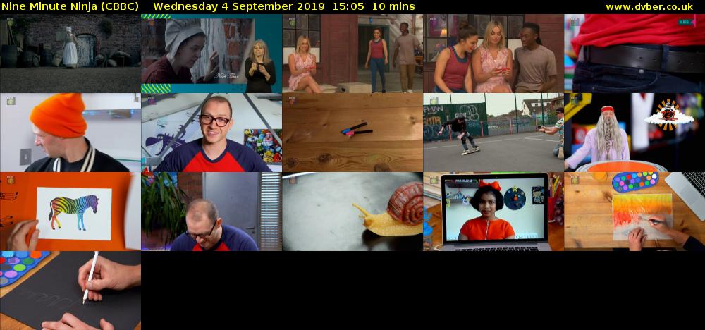 Nine Minute Ninja (CBBC) Wednesday 4 September 2019 15:05 - 15:15