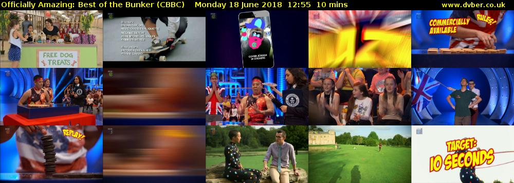 Officially Amazing: Best of the Bunker (CBBC) Monday 18 June 2018 12:55 - 13:05