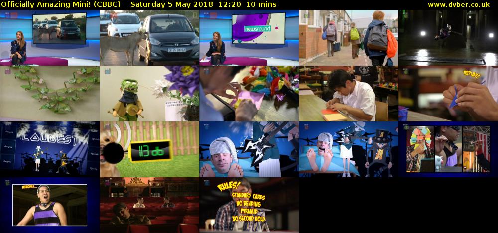 Officially Amazing Mini! (CBBC) Saturday 5 May 2018 12:20 - 12:30