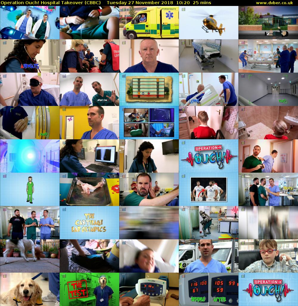 Operation Ouch! Hospital Takeover (CBBC) Tuesday 27 November 2018 10:20 - 10:45