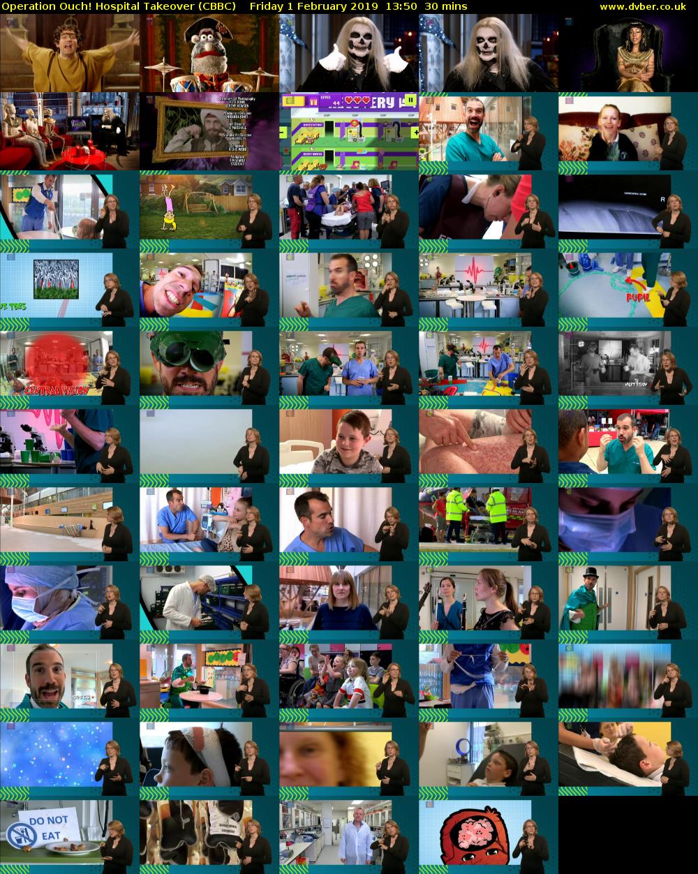 Operation Ouch! Hospital Takeover (CBBC) Friday 1 February 2019 13:50 - 14:20