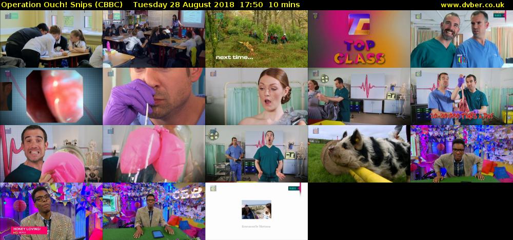 Operation Ouch! Snips (CBBC) Tuesday 28 August 2018 17:50 - 18:00