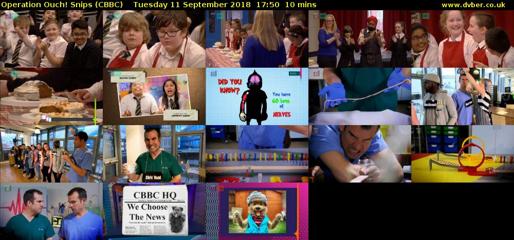 Operation Ouch! Snips (CBBC) Tuesday 11 September 2018 17:50 - 18:00