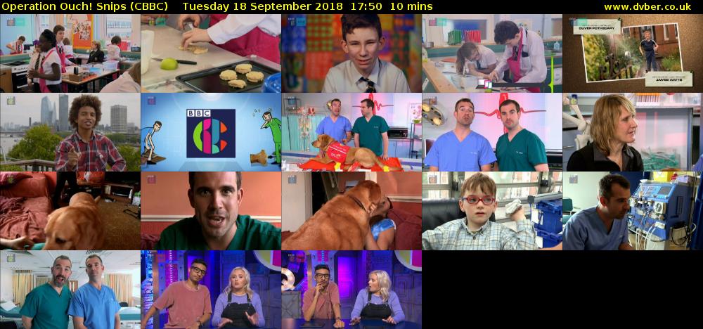 Operation Ouch! Snips (CBBC) Tuesday 18 September 2018 17:50 - 18:00