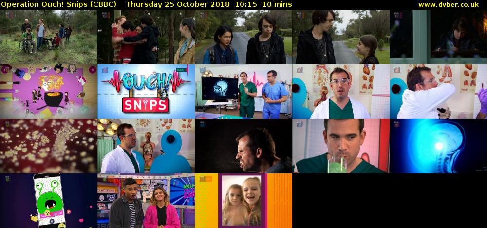 Operation Ouch! Snips (CBBC) Thursday 25 October 2018 10:15 - 10:25