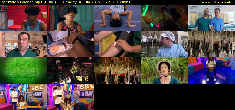 Operation Ouch! Snips (CBBC) Tuesday 30 July 2019 17:50 - 18:00