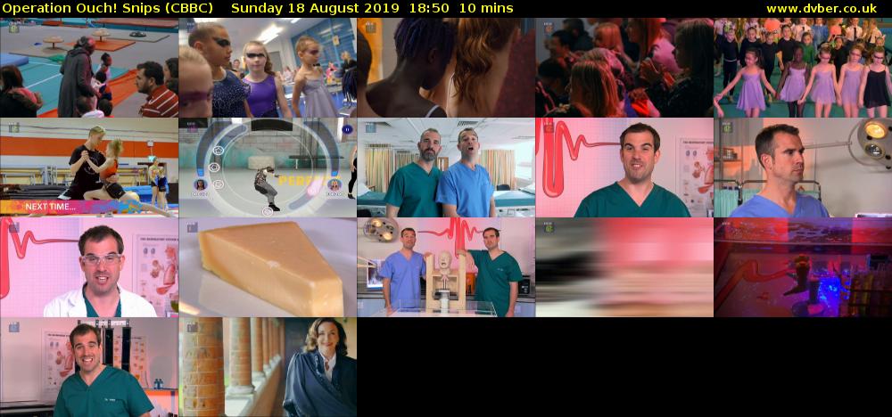Operation Ouch! Snips (CBBC) Sunday 18 August 2019 18:50 - 19:00