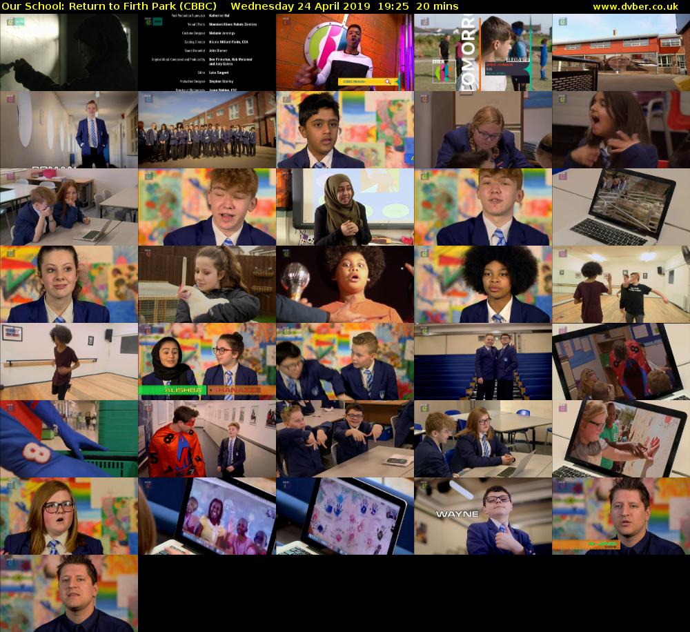 Our School: Return to Firth Park (CBBC) Wednesday 24 April 2019 19:25 - 19:45