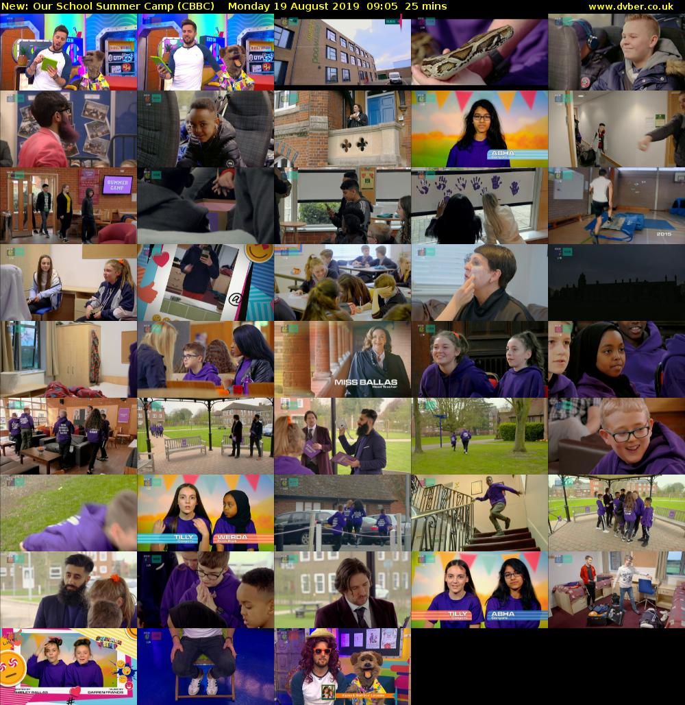 Our School Summer Camp (CBBC) Monday 19 August 2019 09:05 - 09:30