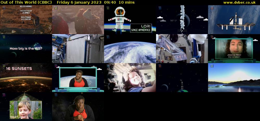 Out of This World (CBBC) Friday 6 January 2023 09:40 - 09:50