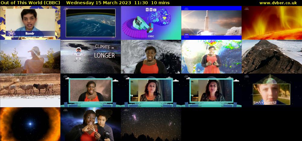 Out of This World (CBBC) Wednesday 15 March 2023 11:30 - 11:40