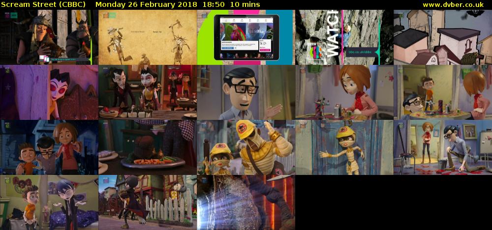 Scream Street (CBBC) Monday 26 February 2018 18:50 - 19:00